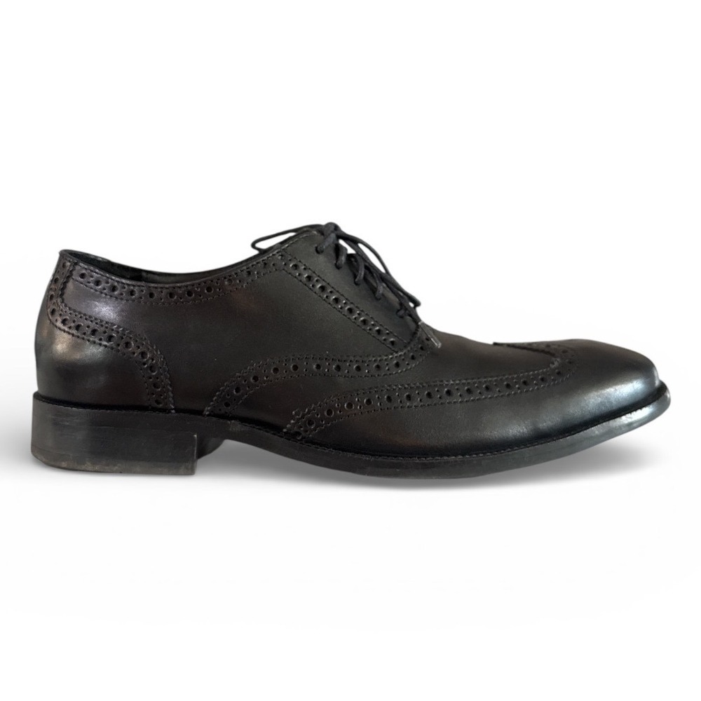 Cole Haan Wingtip Black Leather Shoes Size 10